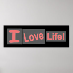 Niedliches Ausdrucksdesign "Liebe Life". Jetzt kau Poster
