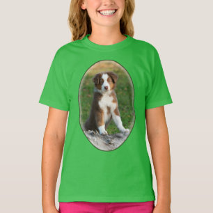 Niedliches australisches Schäfer-Hundewelpen-Foto T-Shirt