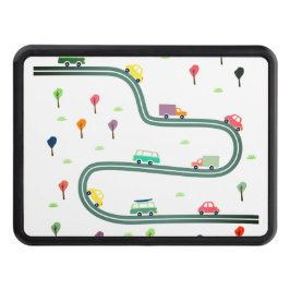 Niedliches Auto auf der Straße Abschlepphaken Cover