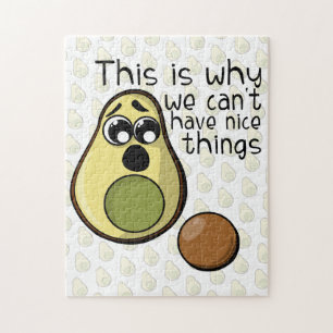 Niedliches Avocado Cartoon Quote Sprichwort Puzzle