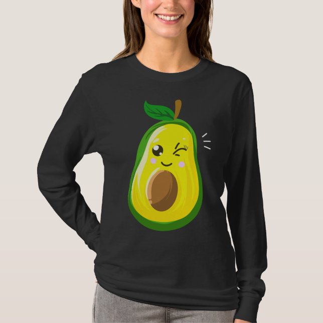 Niedliches Avocado-Geschenk für Kinder Männer Frau T-Shirt (Vorderseite)