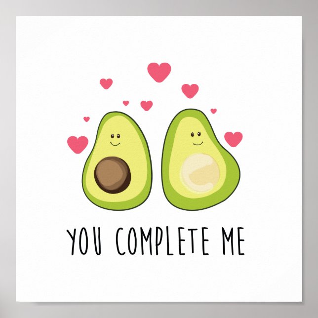 Niedliches Avocado-Liebe-Poster Poster (Vorne)