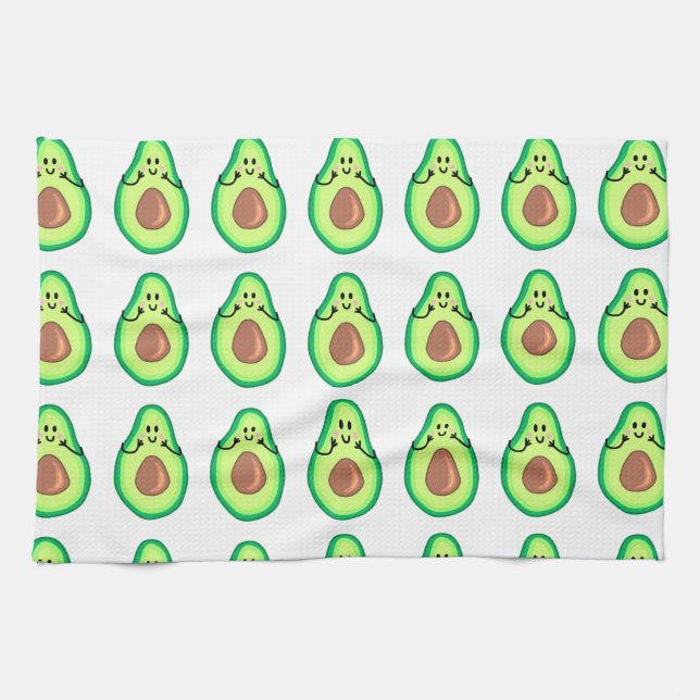 Niedliches Avocado-Tee-Tuch Geschirrtuch (Horizontal)