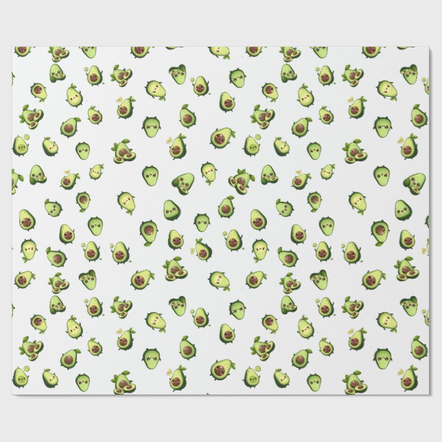 Niedliches Avocadopapier Geschenkpapier (Flach)
