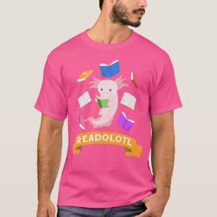 Niedliches Axolotl Book Reading Readolotl Kawaii S T-Shirt