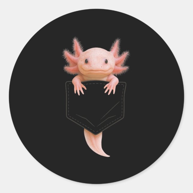 Niedliches Axolotl Cket Funny für Männer Frauen Te Runder Aufkleber (Vorderseite)