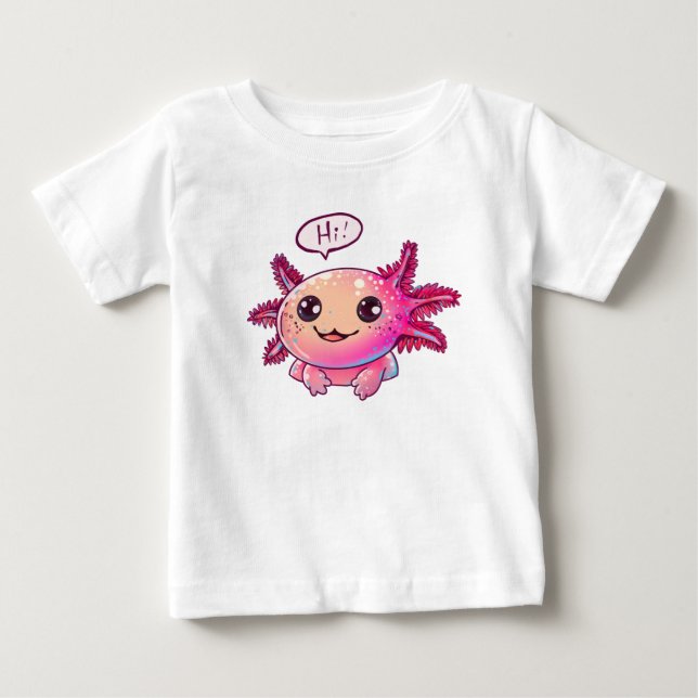 Niedliches Axolotl-Comic im Cartoon-Stil Baby T-shirt (Vorderseite)