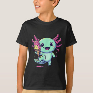 Niedliches Axolotl Eating Ice Creme T-Shirt