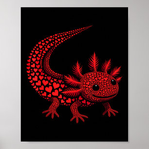 Niedliches Axolotl Heart Kids Mens Womens Valentin Poster