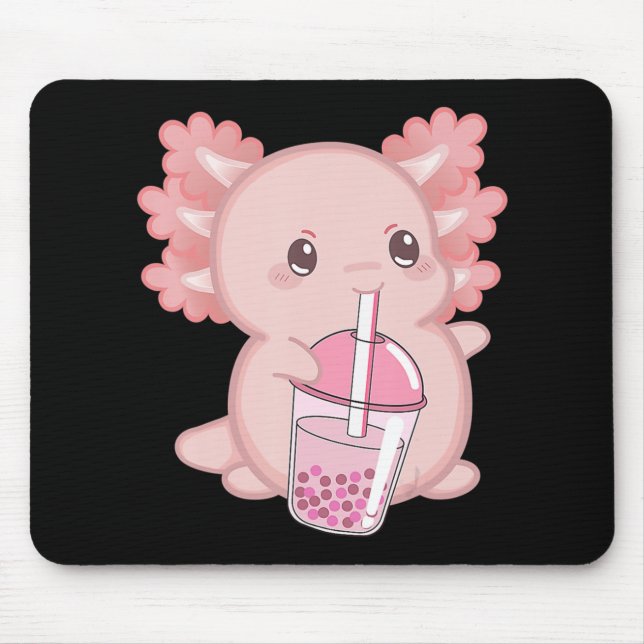Niedliches Axolotl Japanisches Erdbeeren Milch Ani Mousepad (Vorne)