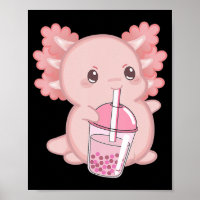 Niedliches Axolotl Japanisches Erdbeeren Milch Ani