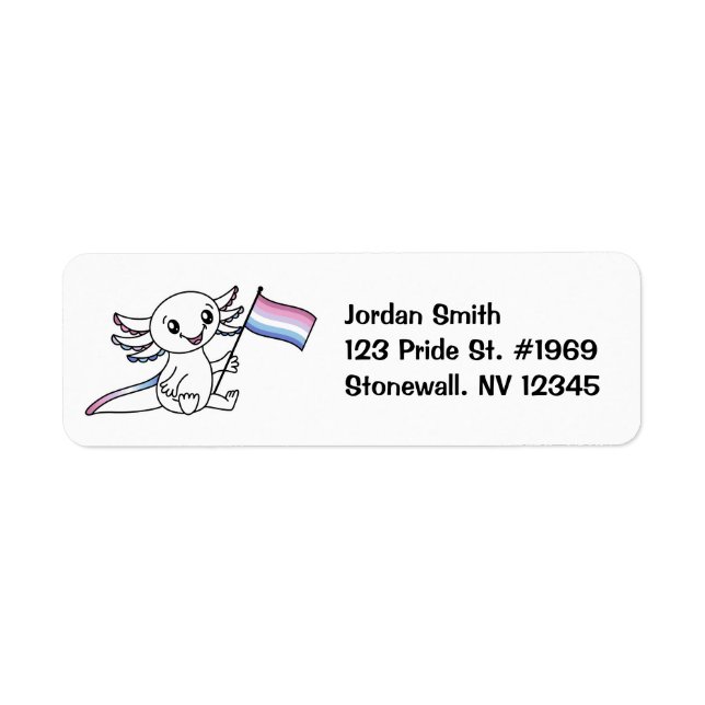 Niedliches Axolotl mit Bigender-Pride-Flag LGBTQ+ (Vorne)
