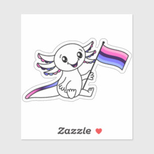 Niedliches Axolotl mit dem LGBTQ+-Flag für den All Aufkleber