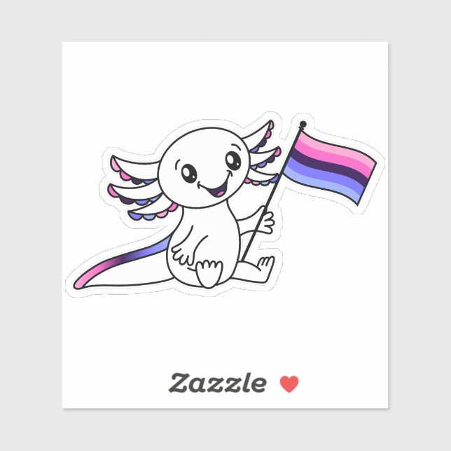 Niedliches Axolotl mit dem LGBTQ+-Flag für den All Aufkleber (Blatt)