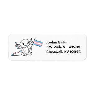 Niedliches Axolotl mit LGBTQ+-Flag mit Trans-Pride
