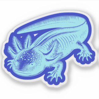 Niedliches Axolotl Neue Designs Ocean Blue Vinyl Aufkleber
