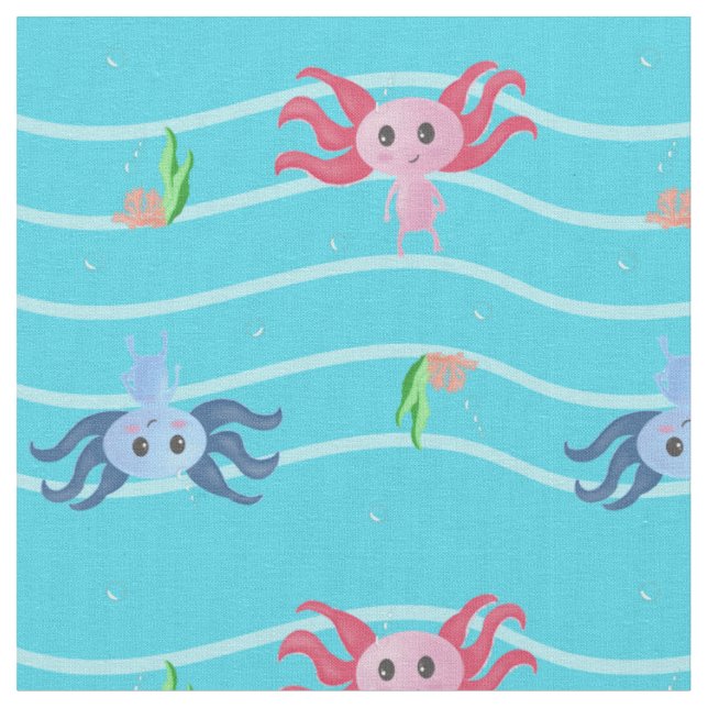 Niedliches Axolotl unter Wasser Stoff (Nahaufnahme)