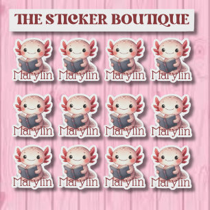 Niedliches Axolotname Reading Sticker Pack