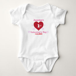 Niedliches Baby 1. Valentinstag Personalisiert Strampler