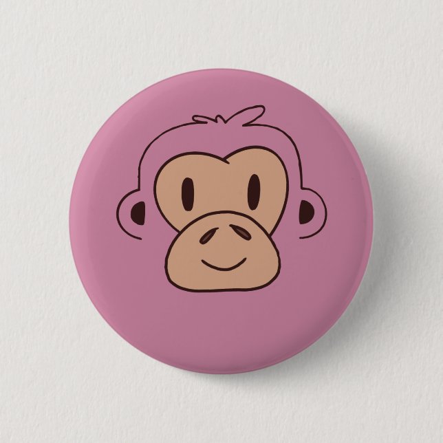 Niedliches Baby-Affen-Gesicht Button (Vorderseite)