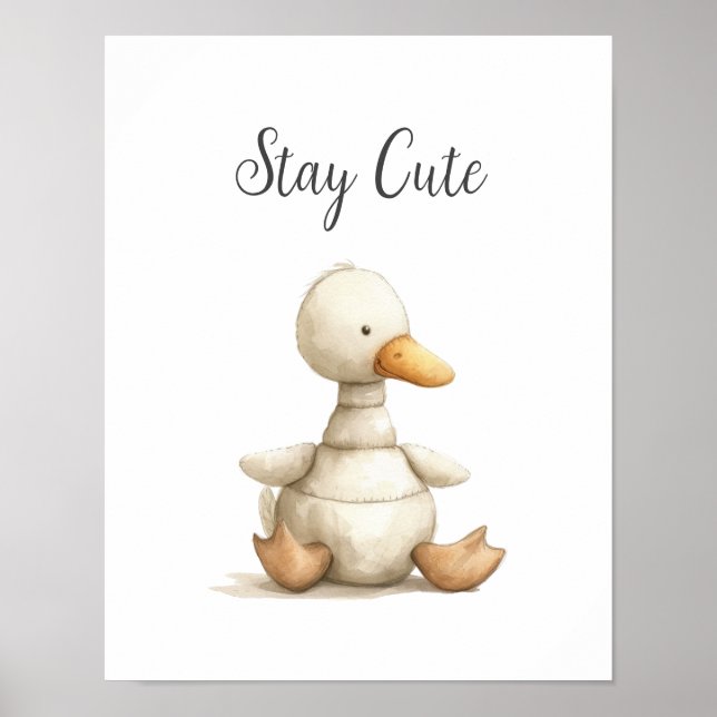 Niedliches Baby Animal Duck Bleibe Niedliches Kind Poster (Vorne)