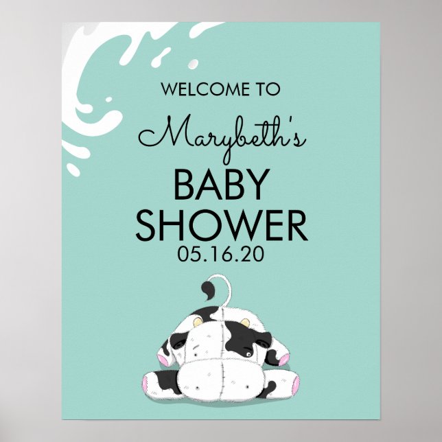 Niedliches Baby Baby Dusche Begrüßungszeichen Poster (Vorne)