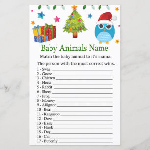 Niedliches Baby Baby Tiere Name Spielbabydusche