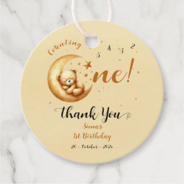 Niedliches Baby Bären schlafen auf dem Mond 1. Geb Geschenkanhänger