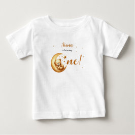 Niedliches Baby Bären schlafen auf dem Mond 1. Geb T-shirt