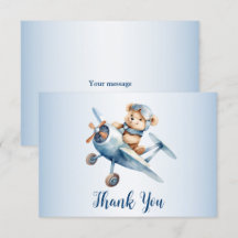 Niedliches Baby Bear Pilot Blue Flugzeug Schöne