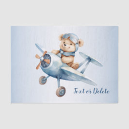 Niedliches Baby Bear Pilot Blue Flugzeug Schöne Seidenpapier