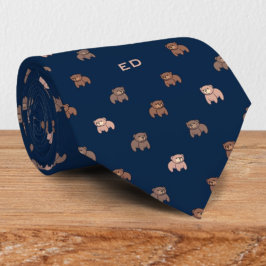Niedliches Baby Bears Muster Mit Monogramm Krawatte