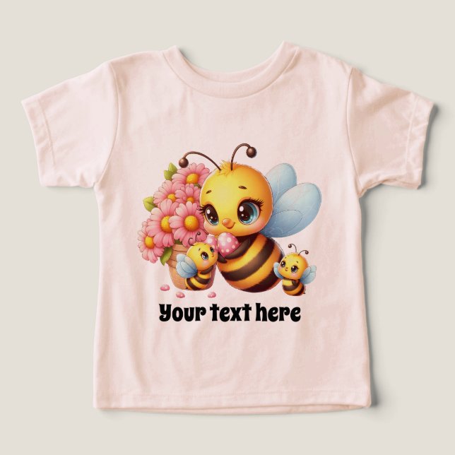 Niedliches Baby Bee fügt Text hinzu (Design Vorderseite)