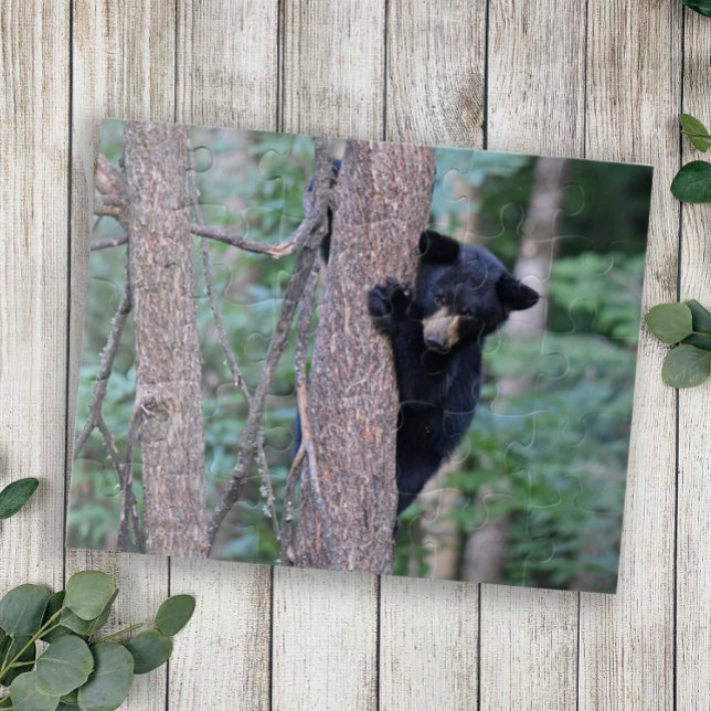 Niedliches Baby Black Bear Cub Klettergarten Natur Puzzle (Von Creator hochgeladen)
