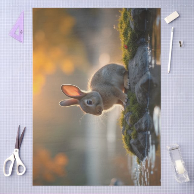 Niedliches Baby-Bunny im Herbst Seidenpapier (Basteln)