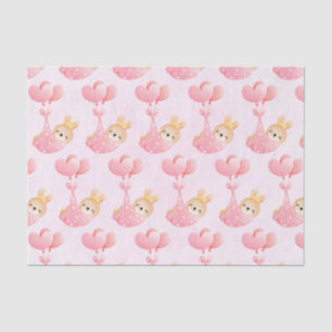 Niedliches Baby-Bunny im Herzen-Blanket-Muster Seidenpapier
