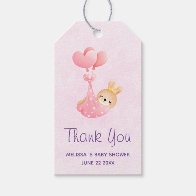 Niedliches Baby-Bunny im Herzen Geschenkanhänger (Vorderseite)