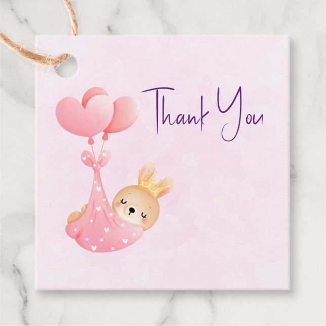 Niedliches Baby-Bunny im Herzen Geschenkanhänger (Vorderseite)