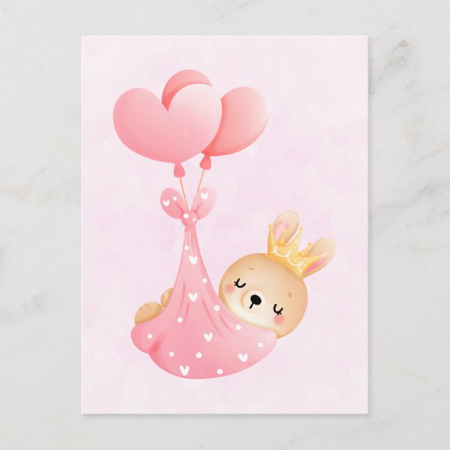 Niedliches Baby-Bunny im Herzen Postkarte (Vorderseite)