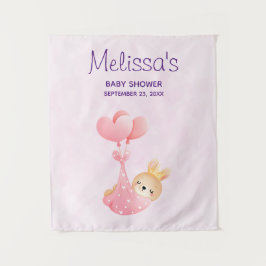 Niedliches Baby Bunny in einer Herz-Blanket Baby-D Wandteppich