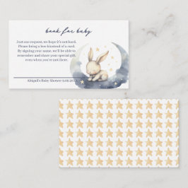 Niedliches Baby Bunny on Moon mit Sternenbüchern f Begleitkarte