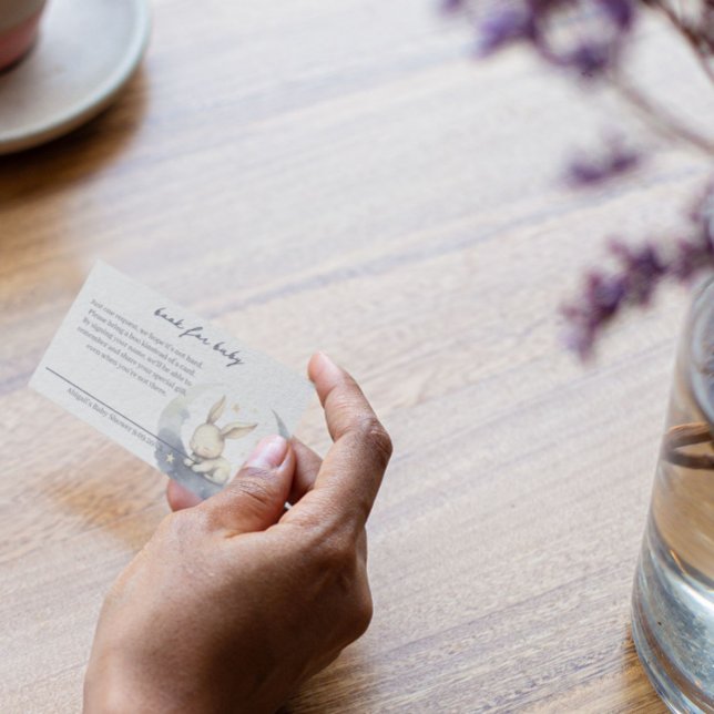 Niedliches Baby Bunny on Moon mit Sternenbüchern f Begleitkarte (Von Creator hochgeladen)