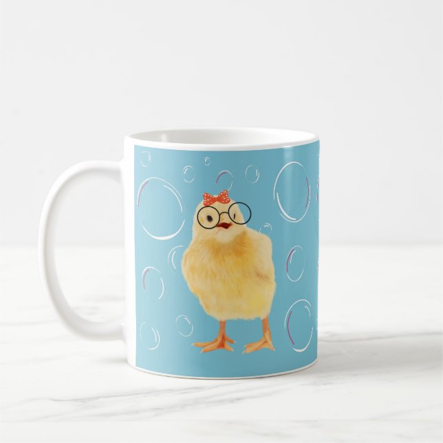 Niedliches Baby-Chick mit Brille Kaffeetasse (Links)