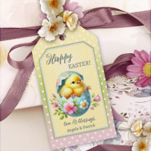 Niedliches Baby Chick Ostergeschenk-Tag