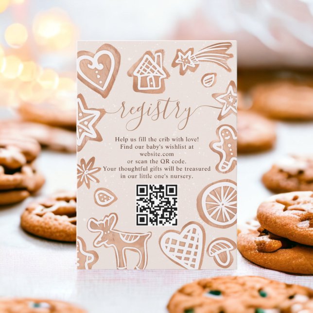 Niedliches Baby-Cookie-Babydusche-Register Begleitkarte (Cute winter little cookie baby shower registry enclosure card)