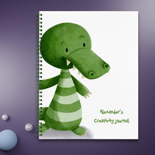 Niedliches Baby Crocodile Illustration Personalisi Notizbuch