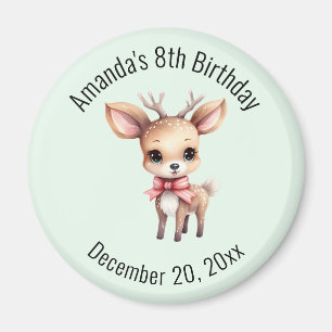 Niedliches Baby Deer Cartoon Illustration Geburtst Magnet
