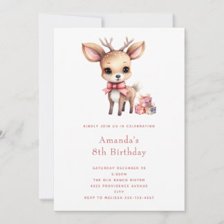 Niedliches Baby Deer mit Geschenken zum Geburtstag Einladung