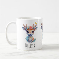 Niedliches Baby Deh mit Antlern und Blume