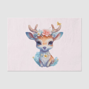 Niedliches Baby Deh mit Antlern und Blume Seidenpapier